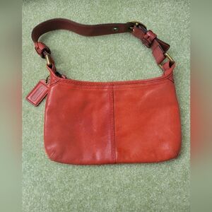 Red leather Coach shoulder bag